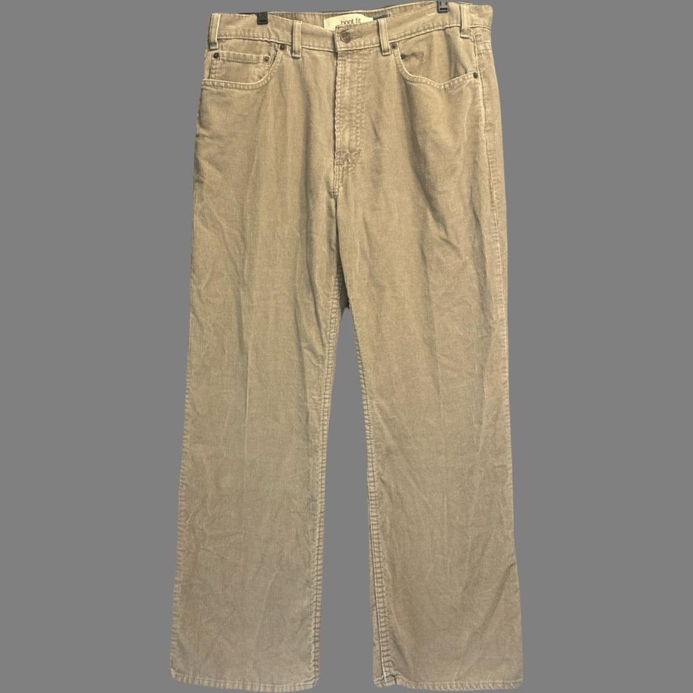 VTG Y2K Gap Boot Fit Corduroy Pants Mens 34x30 Beige Baggy Hipster Grunge Casual